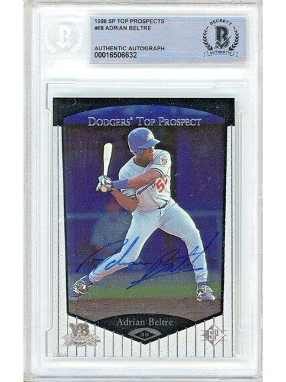 Adrian Beltre Signed 1998 SP Top Prospects #68 Dodgers Adrian BSlabbed Auto Card